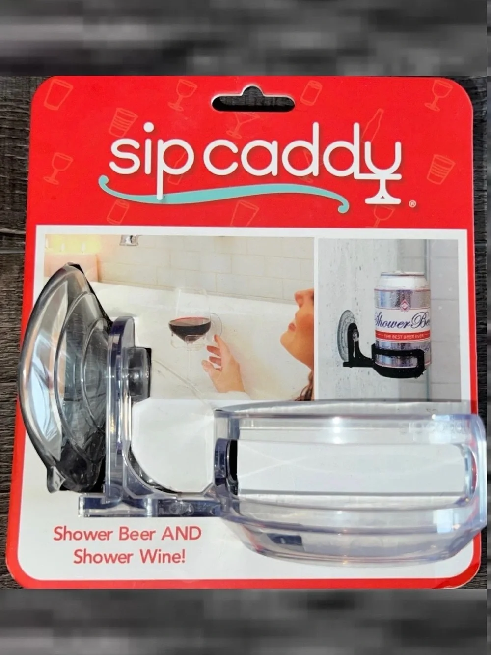 💞 New Sip Caddy Clear Plastic Shower & Bath Drink Holder